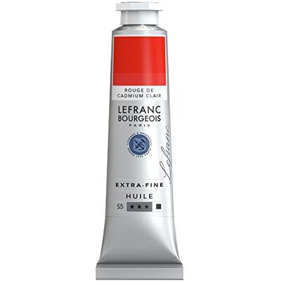 Lefranc Bourgeois Óleo Extra Fino 40ml Tubo de pintura, Rojo de Cadmio Claro Lefranc Bourgeois Óleo Extra Fino 40ml Tubo de pintura, Rojo de Cadmio Claro