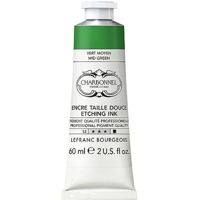 Lefranc Bourgeois Colores de impresión de cobre de alta pigmentación, excelente resistencia a la luz, vegano, colores vivos, resistente al envejecimiento, tubo de 60 ml, color verde medio Lefranc Bourgeois Colores de impresión de cobre de alta pigmentación, excelente resistencia a la luz, vegano, colores vivos, resistente al envejecimiento, tubo de 60 ml, color verde medio
