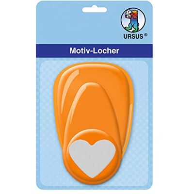 Ursus – Perforadora con Palanca Media, corazón, Naranja, diseño Troquelado, Aprox. 25,4 mm, de plástico con Estampado de Metal, Adecuada para gramajes de 160 220 g/m² Ursus – Perforadora con Palanca Media, corazón, Naranja, diseño Troquelado, Aprox. 25,4 mm, de plástico con Estampado de Metal, Adecuada para gramajes de 160 220 g/m²