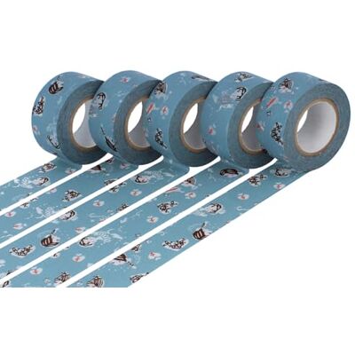 Classiky Set 5 cintas adhesivas masking tape washi girls Asagi azul 24mm.x15m. Classiky Set 5 cintas adhesivas masking tape washi girls Asagi azul 24mm.x15m.