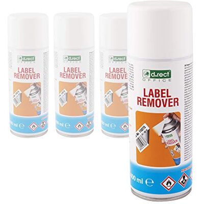 D.RECT Spray De Eliminación De Etiquetas Eliminador de pegatinas y restos de pegamento en aerosol 400 ml Eliminador de etiquetas 4 unidades D.RECT Spray De Eliminación De Etiquetas Eliminador de pegatinas y restos de pegamento en aerosol 400 ml Eliminador de etiquetas 4 unidades