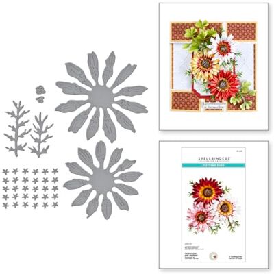 Spellbinders Troqueles grabados con margaritas y mariquitas de la colección Through The Meadow de Susan Tierney-Cockburn Spellbinders Troqueles grabados con margaritas y mariquitas de la colección Through The Meadow de Susan Tierney-Cockburn