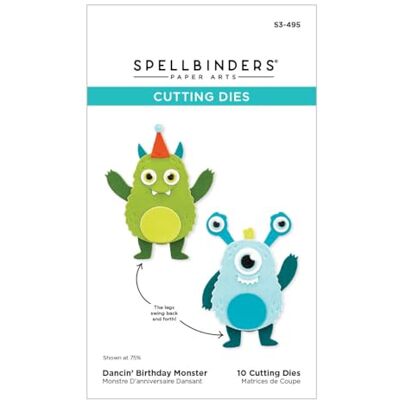 Spellbinders Troqueles grabados Dancin de The Monster Birthday Collection, metal, uno Spellbinders Troqueles grabados Dancin de The Monster Birthday Collection, metal, uno