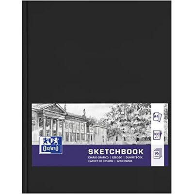 Oxford Cuaderno de bocetos, 1 pieza, A4, 96 hojas, 100 g, tapa dura, color negro Oxford Cuaderno de bocetos, 1 pieza, A4, 96 hojas, 100 g, tapa dura, color negro