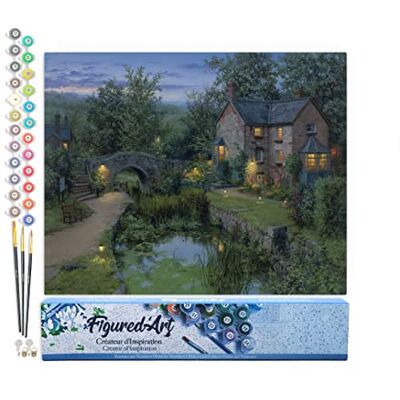 ART Pintar por Numeros Adultos Remanso de paz brillante Manualidades pintura acrilica Kit Cuadro DIY completo 40x50cm sin bastidor ART Pintar por Numeros Adultos Remanso de paz brillante Manualidades pintura acrilica Kit Cuadro DIY completo 40x50cm sin bastidor