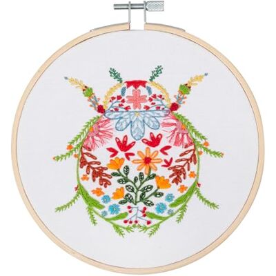 Trimits Kits de bordado Kit de bordado para principiantes de 15 cm (6"), kits de punto de cruz para adultos, set de inicio con bastidor de bambú, tela, hilos, aguja y soporte Bug Trimits Kits de bordado Kit de bordado para principiantes de 15 cm (6"), kits de punto de cruz para adultos, set de inicio con bastidor de bambú, tela, hilos, aguja y soporte Bug