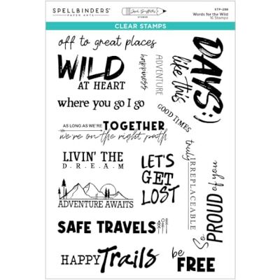 Spellbinders Juego de sellos transparentes Words for the Wild de Josh Griffiths Studio Spellbinders Juego de sellos transparentes Words for the Wild de Josh Griffiths Studio