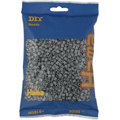 Hama Bolsa de perlas Aprox. 3000 cuentas midi fusibles para manualidades y mosaicos Perlas de fusión para niños creativos 5+ Juego de arte y decoración grey Hama Bolsa de perlas Aprox. 3000 cuentas midi fusibles para manualidades y mosaicos Perlas de fusión para niños creativos 5+ Juego de arte y decoración grey