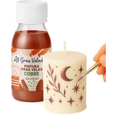 GRAN VELADA Pintura para velas cobre 250 ml Fácil de Usar Ideal para Decorar tus Velas Revestimiento Decorativo GRAN VELADA Pintura para velas cobre 250 ml Fácil de Usar Ideal para Decorar tus Velas Revestimiento Decorativo