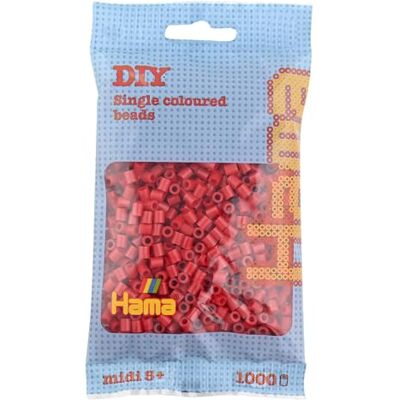 Hama Bolsa de perlas Aprox. 1000 cuentas midi fusibles para manualidades y mosaicos Perlas de fusión para niños creativos 5+ Juego de arte y decoración Dark Red Hama Bolsa de perlas Aprox. 1000 cuentas midi fusibles para manualidades y mosaicos Perlas de fusión para niños creativos 5+ Juego de arte y decoración Dark Red
