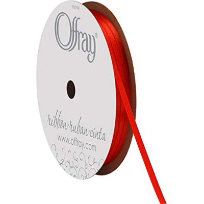 Berwick Offray 1/8 X 30 M Doble Cara Cinta de satén, Color Rojo Berwick Offray 1/8 X 30 M Doble Cara Cinta de satén, Color Rojo