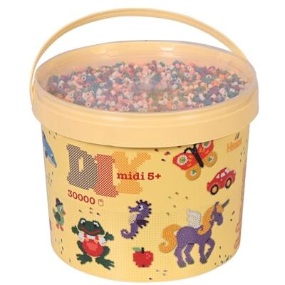 Hama Cubo de perlas midi Aprox. 30.000 cuentas fusibles para manualidades y mosaicos Perlas de fusión para niños creativos 5+ Juego de arte y decoración Colour Mix 58 Hama Cubo de perlas midi Aprox. 30.000 cuentas fusibles para manualidades y mosaicos Perlas de fusión para niños creativos 5+ Juego de arte y decoración Colour Mix 58