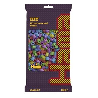 Hama Maxi Beads, mezcla de cuentas color pastel con 500 unidades , color/modelo surtido Hama Maxi Beads, mezcla de cuentas color pastel con 500 unidades , color/modelo surtido