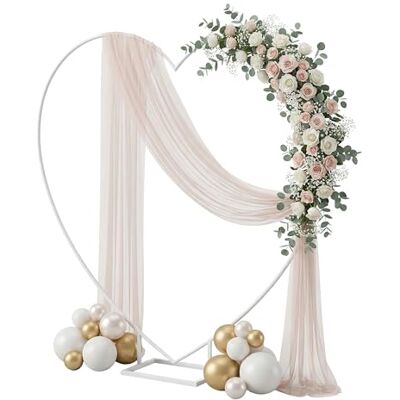 Relaxdays Arco de Globos , Forma de corazón, Metal, Boda, Compromiso, Al x An: 220 x 220 cm, Flores, Blanco Relaxdays Arco de Globos , Forma de corazón, Metal, Boda, Compromiso, Al x An: 220 x 220 cm, Flores, Blanco