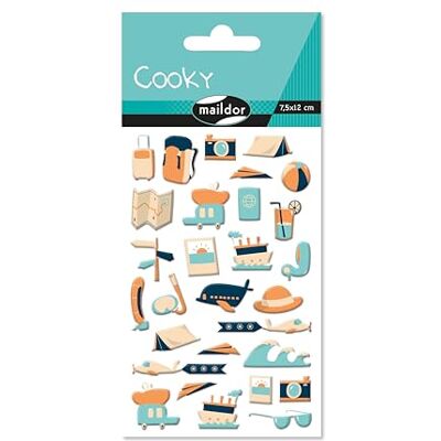 Maildor Bolsa de gomas 3D Cooky 1 tabla de 7,5 x 12 cm, viajes alrededor del mundo (30 pegatinas) Paquete de 10 Maildor Bolsa de gomas 3D Cooky 1 tabla de 7,5 x 12 cm, viajes alrededor del mundo (30 pegatinas) Paquete de 10