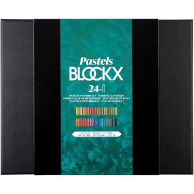Honsell Blockx Juego de 24 lápices de colores pastel brillantes y oscuros en caja fina, hechos a mano con pigmentos puros, colores vibrantes con alta opacidad Honsell Blockx Juego de 24 lápices de colores pastel brillantes y oscuros en caja fina, hechos a mano con pigmentos puros, colores vibrantes con alta opacidad