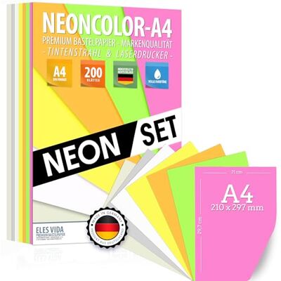 ELES VIDA Papel de Colores A4 MEGA Set de Manualidades – 200 Hojas de Papel de 7 Colores, Manualidades Premium 80g/m² ARCO IRIS de Origami, Accesorios DIY de Colores & Kits para Niños, FABRICADO EN ALEMANIA ELES VIDA Papel de Colores A4 MEGA Set de Manualidades – 200 Hojas de Papel de 7 Colores, Manualidades Premium 80g/m² ARCO IRIS de Origami, Accesorios DIY de Colores & Kits para Niños, FABRICADO EN ALEMANIA