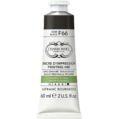 Lefranc Bourgeois Charbonnel, pintura de cobre lavable con excelente resistencia a la luz, vegano, 100% libre de disolventes, tubo de 60 ml, color negro F66 Lefranc Bourgeois Charbonnel, pintura de cobre lavable con excelente resistencia a la luz, vegano, 100% libre de disolventes, tubo de 60 ml, color negro F66