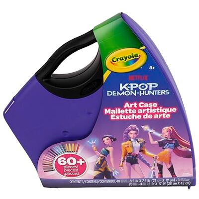 CRAYOLA K-Pop Demon Hunters Maletín Artístico con 20 Rotuladores, 40 Páginas para Colorear, 3 Pósters y 3 Hojas de Pegatinas, 8+ CRAYOLA K-Pop Demon Hunters Maletín Artístico con 20 Rotuladores, 40 Páginas para Colorear, 3 Pósters y 3 Hojas de Pegatinas, 8+