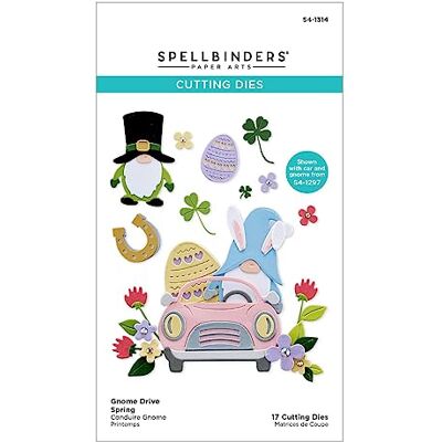 Spellbinders Troqueles grabados con resorte Gnome Drive de la colección Gnome Drive Spellbinders Troqueles grabados con resorte Gnome Drive de la colección Gnome Drive