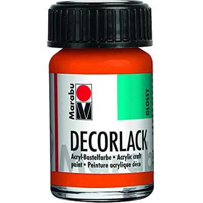Marabu Decorlack Acryl Orange 013, 15 ml, barniz acrílico de alto brillo a base de agua, resistente a la intemperie, resistente a la saliva, para pintar, esténcil y para decoupage Marabu Decorlack Acryl Orange 013, 15 ml, barniz acrílico de alto brillo a base de agua, resistente a la intemperie, resistente a la saliva, para pintar, esténcil y para decoupage