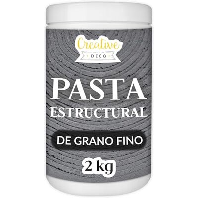 Creative Pasta Estructural de Grano Fino 2kg Gris Oscuro Efectos 3D para Proyectos Artísticos para Pintura Acrílica Fácil de Usar con Espátula para Crear Estructuras, Texturas Creative Pasta Estructural de Grano Fino 2kg Gris Oscuro Efectos 3D para Proyectos Artísticos para Pintura Acrílica Fácil de Usar con Espátula para Crear Estructuras, Texturas