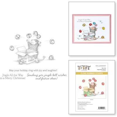Spellbinders Jingle Bell Wishes Juego de sellos de goma de The House-Mouse Tree-mendous Christmas Collection, rojo Spellbinders Jingle Bell Wishes Juego de sellos de goma de The House-Mouse Tree-mendous Christmas Collection, rojo