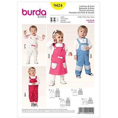 burdastyle Burda Patrón pantalones con peto y vestido 9424 - Ropa burdastyle Burda Patrón pantalones con peto y vestido 9424 - Ropa