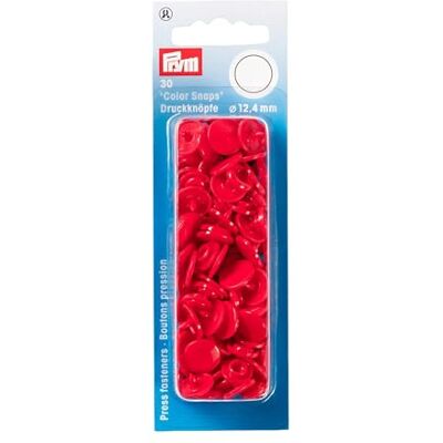 Prym -1 Apretar Botones, Plastic, Rojo, 12,4 mm, 30 Prym -1 Apretar Botones, Plastic, Rojo, 12,4 mm, 30