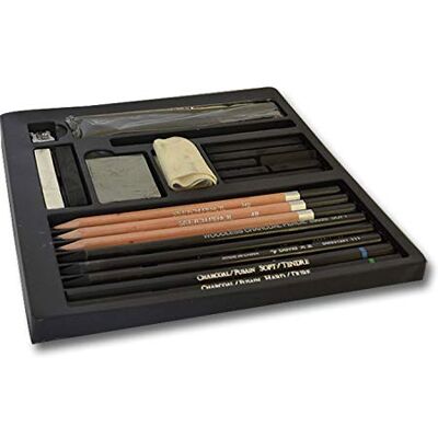 Honsell Jaxell Juego de carboncillos de dibujo, 24 piezas, ideal para artistas, estudiantes de arte y principiantes, multicolor Honsell Jaxell Juego de carboncillos de dibujo, 24 piezas, ideal para artistas, estudiantes de arte y principiantes, multicolor