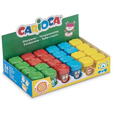 CARIOCA Display con 24 Sacapuntas Escolar, 1 Agujero, 8 mm CARIOCA Display con 24 Sacapuntas Escolar, 1 Agujero, 8 mm