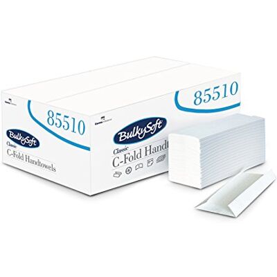 Bulky Soft BS 85510 Toalla de mano de papel plegable (1 capa, 3060, 23 x 31 cm, 2 unidades), color blanco Bulky Soft BS 85510 Toalla de mano de papel plegable (1 capa, 3060, 23 x 31 cm, 2 unidades), color blanco