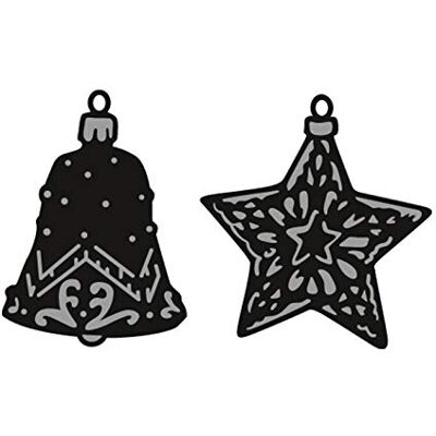 Marianne Design craftables Plantillas de Corte y Embossing,tiny's Adornos Estrella y Campana, para proyectos de Manualidades de Papel Marianne Design craftables Plantillas de Corte y Embossing,tiny's Adornos Estrella y Campana, para proyectos de Manualidades de Papel