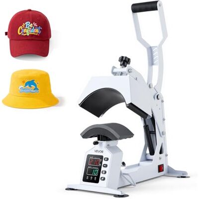VEVOR Máquina de Prensado Térmico para Gorras 580 W, Prensa Térmica para Gorras con Placa Calefactora, Control Preciso de Temperatura y Tiempo, para Proyectos de Sublimación y Planchado, Blanco VEVOR Máquina de Prensado Térmico para Gorras 580 W, Prensa Térmica para Gorras con Placa Calefactora, Control Preciso de Temperatura y Tiempo, para Proyectos de Sublimación y Planchado, Blanco