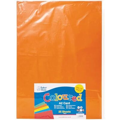 Baker Ross Paquete de tarjetas de colores A2 Paquete de 25, Hojas de papel de colores, Hojas en blanco para manualidades Baker Ross Paquete de tarjetas de colores A2 Paquete de 25, Hojas de papel de colores, Hojas en blanco para manualidades