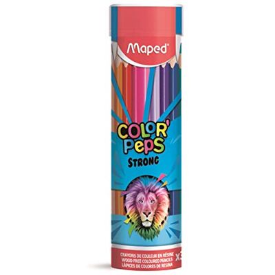 Maped Lápices de color COLOR'PEPS STRONG, 36 piezas - Caja metálica redonda Maped Lápices de color COLOR'PEPS STRONG, 36 piezas - Caja metálica redonda