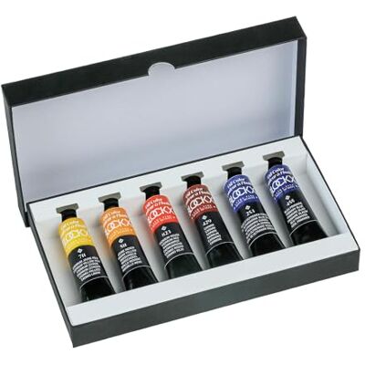 Honsell Blockx Juego de pinturas al óleo (6 x 20 ml), colores brillantes con alta concentración de pigmento, 100% resistentes a la luz, multicolor Honsell Blockx Juego de pinturas al óleo (6 x 20 ml), colores brillantes con alta concentración de pigmento, 100% resistentes a la luz, multicolor