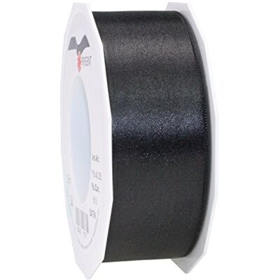 PRÄSENT C.E. Pattberg – Rollo de Cinta de Doble Cara Satinado (40 mm, 25 m, Color Negro PRÄSENT C.E. Pattberg – Rollo de Cinta de Doble Cara Satinado (40 mm, 25 m, Color Negro