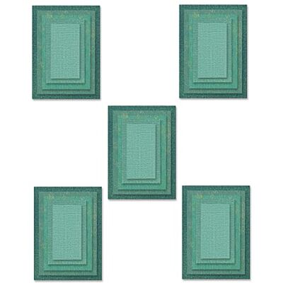 Sizzix Framelits -Juego de Troqueles (25 Unidades, diseño de Azulejos Apilados, rectángulos), Multicolor, Talla única Sizzix Framelits -Juego de Troqueles (25 Unidades, diseño de Azulejos Apilados, rectángulos), Multicolor, Talla única