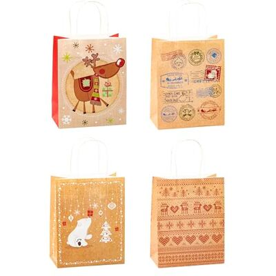 Bolsas de Regalo de Papel Kraft Navidad Serie 1 - TSI Bolsas de Regalo de Papel Kraft Navidad Serie 1 - TSI