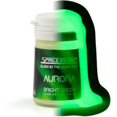 SpaceBeams Pintura Aurora que Brilla en la Oscuridad (20 ml) Brillo verde brillante, No es Tóxico, Composición a Base de Agua SpaceBeams Pintura Aurora que Brilla en la Oscuridad (20 ml) Brillo verde brillante, No es Tóxico, Composición a Base de Agua