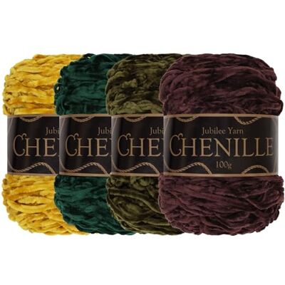 BambooMN JubileeYarn Hilo de chenilla, peso medio, 100 g/madeja, tonos de sombras naturales, paquete de colores surtidos de terciopelo, ovillo para ganchillo y punto, 4 madejas BambooMN JubileeYarn Hilo de chenilla, peso medio, 100 g/madeja, tonos de sombras naturales, paquete de colores surtidos de terciopelo, ovillo para ganchillo y punto, 4 madejas