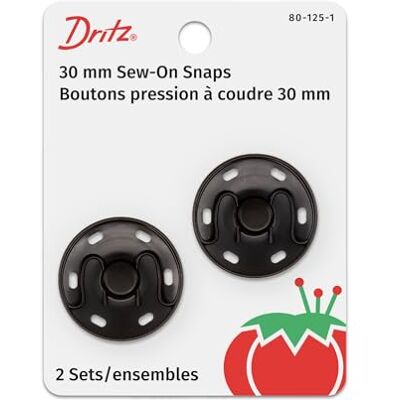 Dritz latón Coser Snaps 30 mm 2/Pkg-Black Dritz latón Coser Snaps 30 mm 2/Pkg-Black