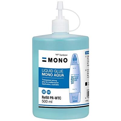 Tombow MONO AQUA Pegamento Liquido Transparente para Manualidades Recarga Compatible con PT-WTC Cantidad 500 ml Tombow MONO AQUA Pegamento Liquido Transparente para Manualidades Recarga Compatible con PT-WTC Cantidad 500 ml