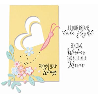 Sizzix Framelits Die Set 6PK w/4PK Stamps Butterfly Wishes by Olivia Rose, Sizzix Framelits Die Set 6PK w/4PK Stamps Butterfly Wishes by Olivia Rose,