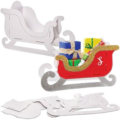 Baker Ross Construye tu propio trineo gigante de Navidad Manualidades para niños, Decoraciones de Navidad Baker Ross Construye tu propio trineo gigante de Navidad Manualidades para niños, Decoraciones de Navidad