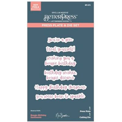 Spellbinders Bougie Birthday Sentiments Juego de placa y troqueles de The Bougie Birthday Collection de Nina Boettcher Spellbinders Bougie Birthday Sentiments Juego de placa y troqueles de The Bougie Birthday Collection de Nina Boettcher