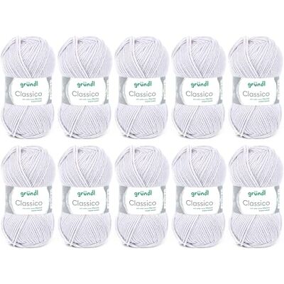 Gründl Classico Lana gruesa 10 ovillos de 50 g, Gris claro Lana gruesa para tejer y ganchillo Hilo de punto suave y agradable para la piel 50 % lana merino, 50 % poliacrílico Gründl Classico Lana gruesa 10 ovillos de 50 g, Gris claro Lana gruesa para tejer y ganchillo Hilo de punto suave y agradable para la piel 50 % lana merino, 50 % poliacrílico