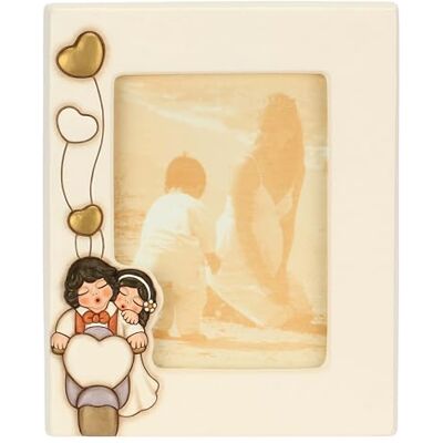 THUN Portafotos Novios en Moto, Grande cerámica Colección Bombonera 20 x 3.3 x 25.1 cm THUN Portafotos Novios en Moto, Grande cerámica Colección Bombonera 20 x 3.3 x 25.1 cm