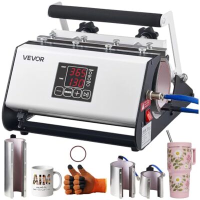 VEVOR Prensa de Calor para Tazas Prensa Térmica para Vasos Máx. de 1183 mL, Control de Temperatura Temporizador Cinta Guantes, Máquina de Sublimación para Vasos de Acero Inoxidable Vidrio Cerámica VEVOR Prensa de Calor para Tazas Prensa Térmica para Vasos Máx. de 1183 mL, Control de Temperatura Temporizador Cinta Guantes, Máquina de Sublimación para Vasos de Acero Inoxidable Vidrio Cerámica